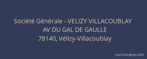 Société Générale - VELIZY VILLACOUBLAY 