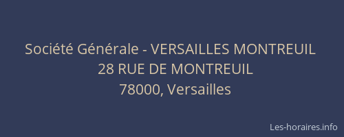 Société Générale - VERSAILLES MONTREUIL 