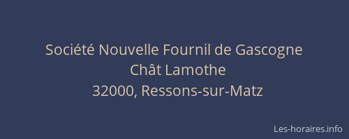 Société Nouvelle Fournil de Gascogne