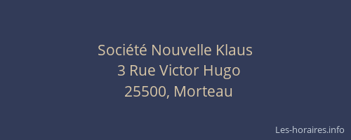 Soci&eacute;t&eacute; Nouvelle Klaus