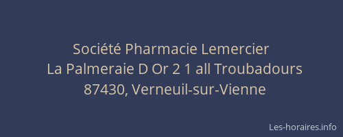 Soci&eacute;t&eacute; Pharmacie Lemercier