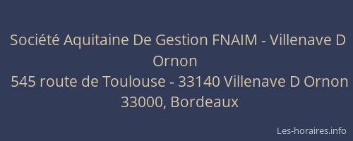 Société Aquitaine De Gestion FNAIM - Villenave D Ornon