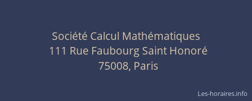 Société Calcul Mathématiques