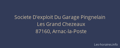 Societe D'exploit Du Garage Pingnelain