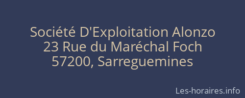 Société D'Exploitation Alonzo