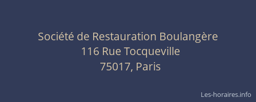 Société de Restauration Boulangère
