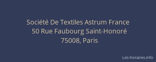 Société De Textiles Astrum France