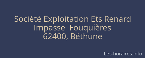 Société Exploitation Ets Renard