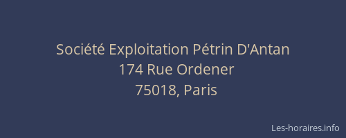 Société Exploitation Pétrin D'Antan