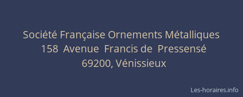 Société Française Ornements Métalliques