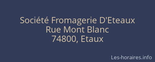 Société Fromagerie D'Eteaux
