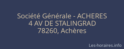 Société Générale - ACHERES 