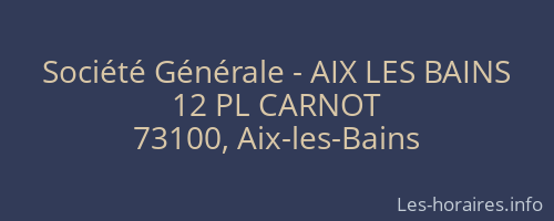 Société Générale - AIX LES BAINS 