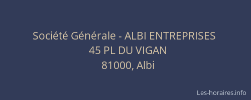 Société Générale - ALBI ENTREPRISES 