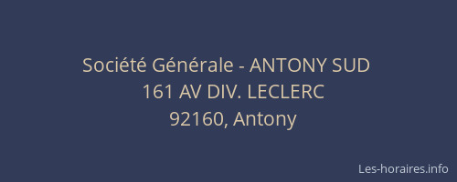 Société Générale - ANTONY SUD 