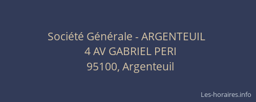 Société Générale - ARGENTEUIL 