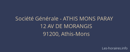 Société Générale - ATHIS MONS PARAY 