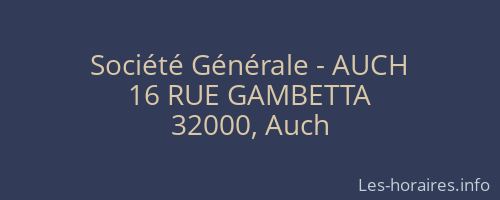 Société Générale - AUCH 