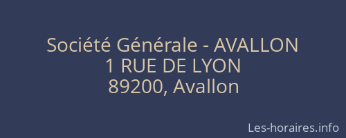 Société Générale - AVALLON 