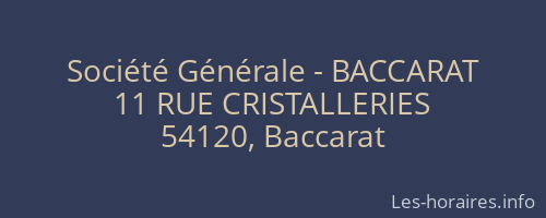 Société Générale - BACCARAT 