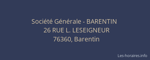 Société Générale - BARENTIN 