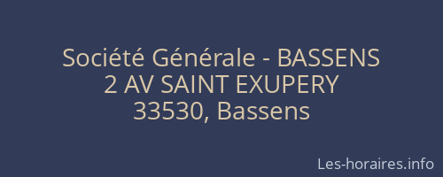 Société Générale - BASSENS 