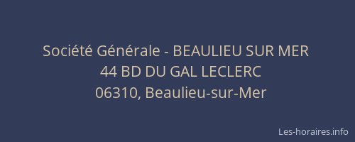 Société Générale - BEAULIEU SUR MER 