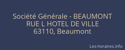 Société Générale - BEAUMONT 