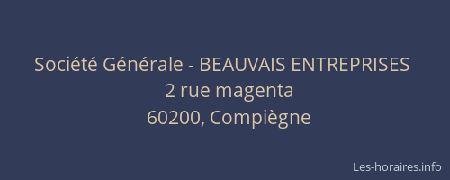 Société Générale - BEAUVAIS ENTREPRISES 