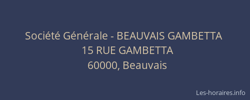 Société Générale - BEAUVAIS GAMBETTA 