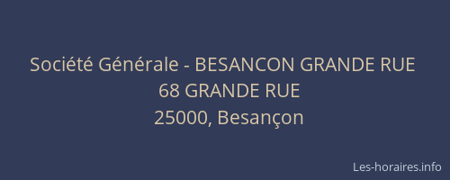 Société Générale - BESANCON GRANDE RUE 