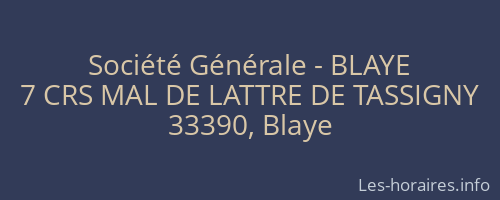 Société Générale - BLAYE 