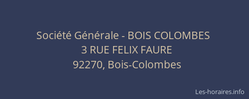 Société Générale - BOIS COLOMBES 