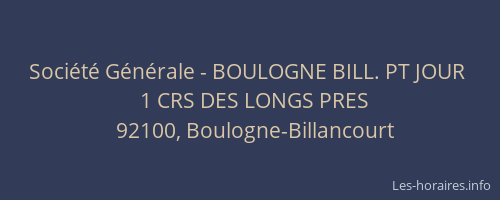 Société Générale - BOULOGNE BILL. PT JOUR 