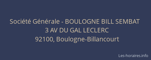 Société Générale - BOULOGNE BILL SEMBAT 