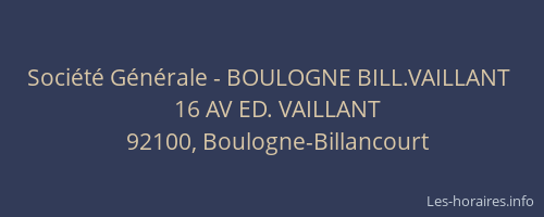 Société Générale - BOULOGNE BILL.VAILLANT 