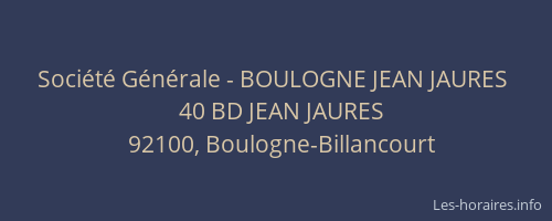 Société Générale - BOULOGNE JEAN JAURES 
