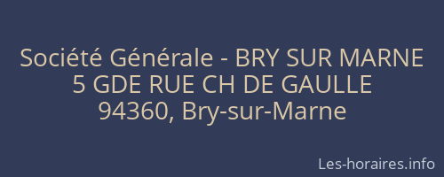 Société Générale - BRY SUR MARNE 