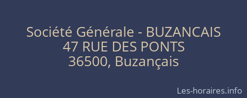 Société Générale - BUZANCAIS 