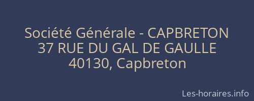 Société Générale - CAPBRETON 