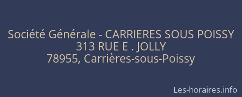 Société Générale - CARRIERES SOUS POISSY 