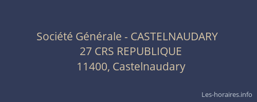 Société Générale - CASTELNAUDARY 