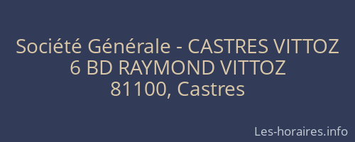 Société Générale - CASTRES VITTOZ 