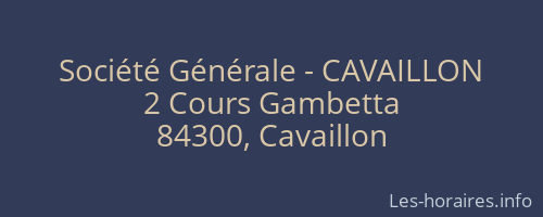 Société Générale - CAVAILLON 