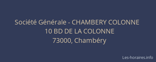 Société Générale - CHAMBERY COLONNE 