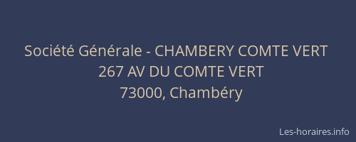Société Générale - CHAMBERY COMTE VERT 