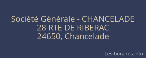 Société Générale - CHANCELADE 
