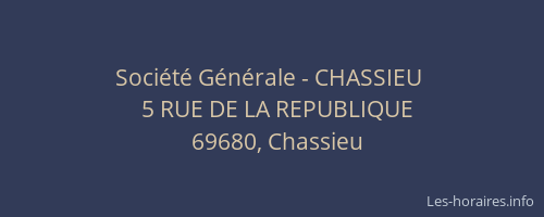 Société Générale - CHASSIEU 