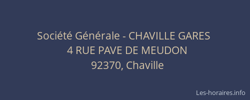 Société Générale - CHAVILLE GARES 