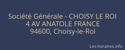 Société Générale - CHOISY LE ROI 